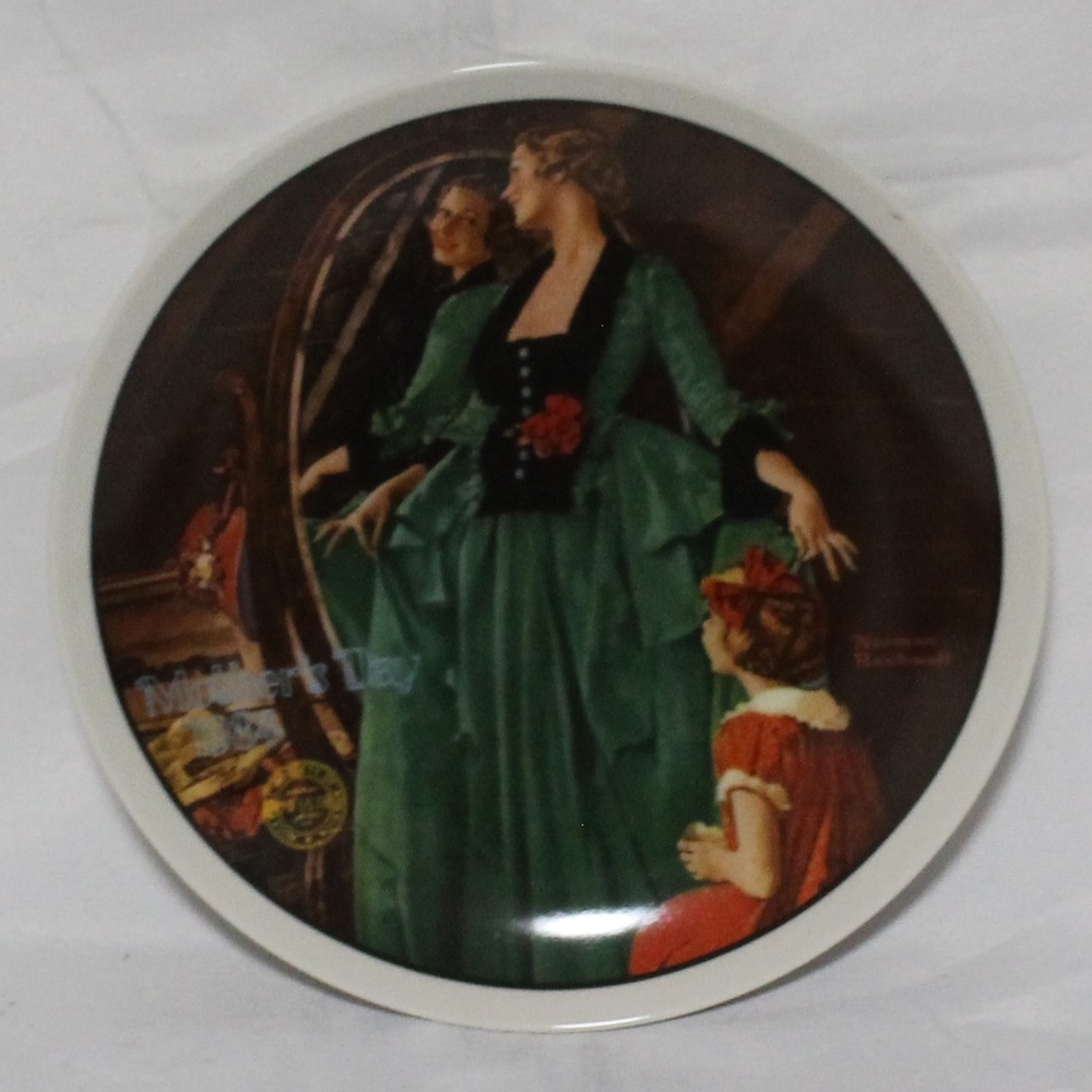The Edwin M Knowles China Co.: "Grandma's Courting Dress".  Norman Rockwell. Vtg